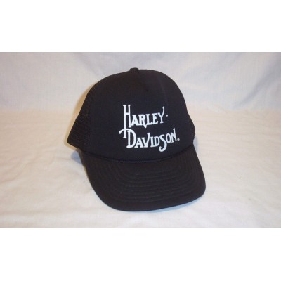 Vintage Harley Davidson Snapback Mesh Cap Hat Black & White Officially Licensed   eb-94661584
